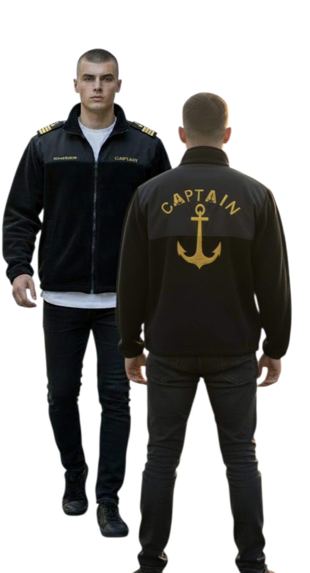 sırtı captain nakışlı apoletli polar