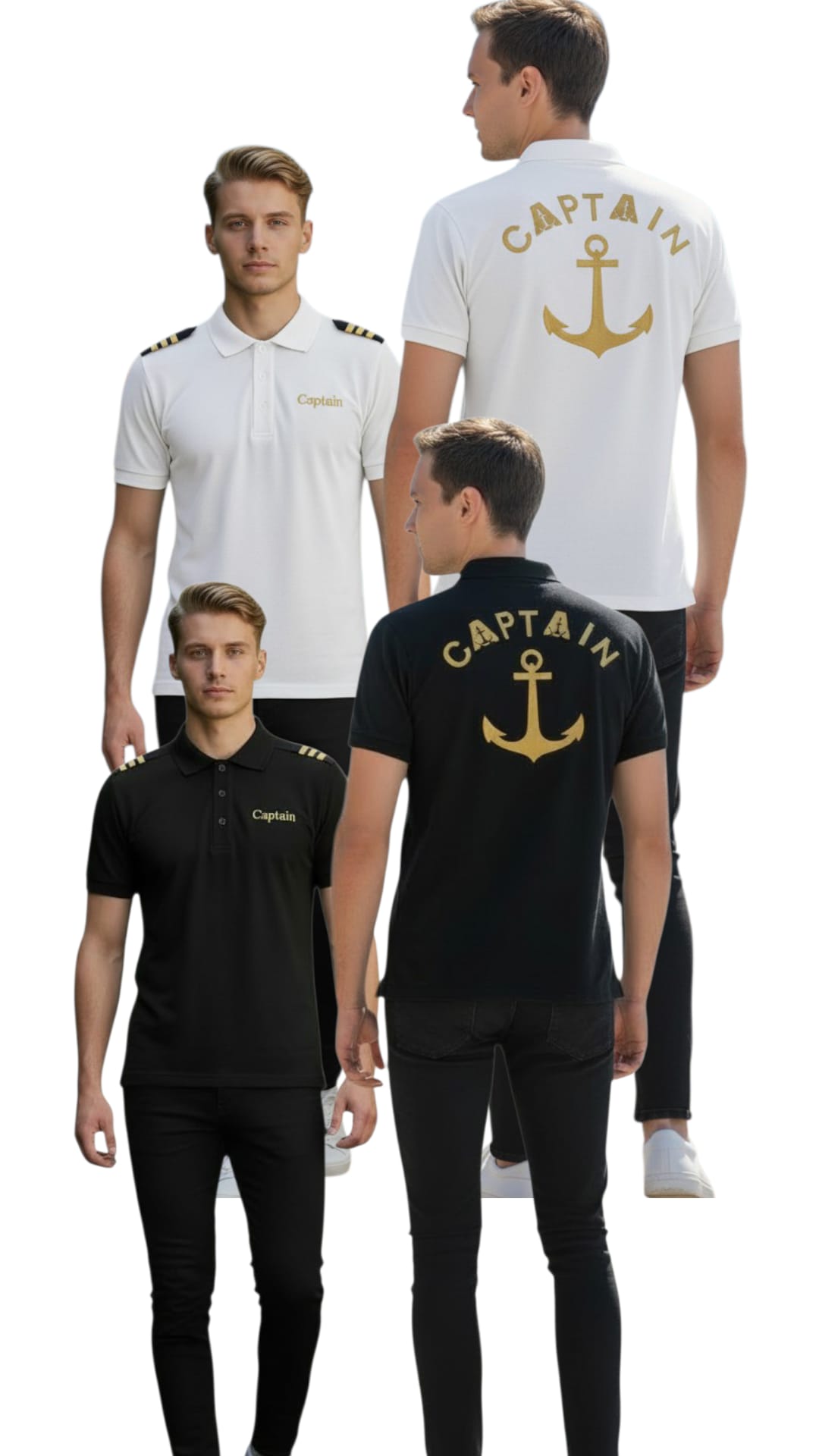 CAPTAİN SIRT NAKIŞLI POLO YAKA T-SHİRT