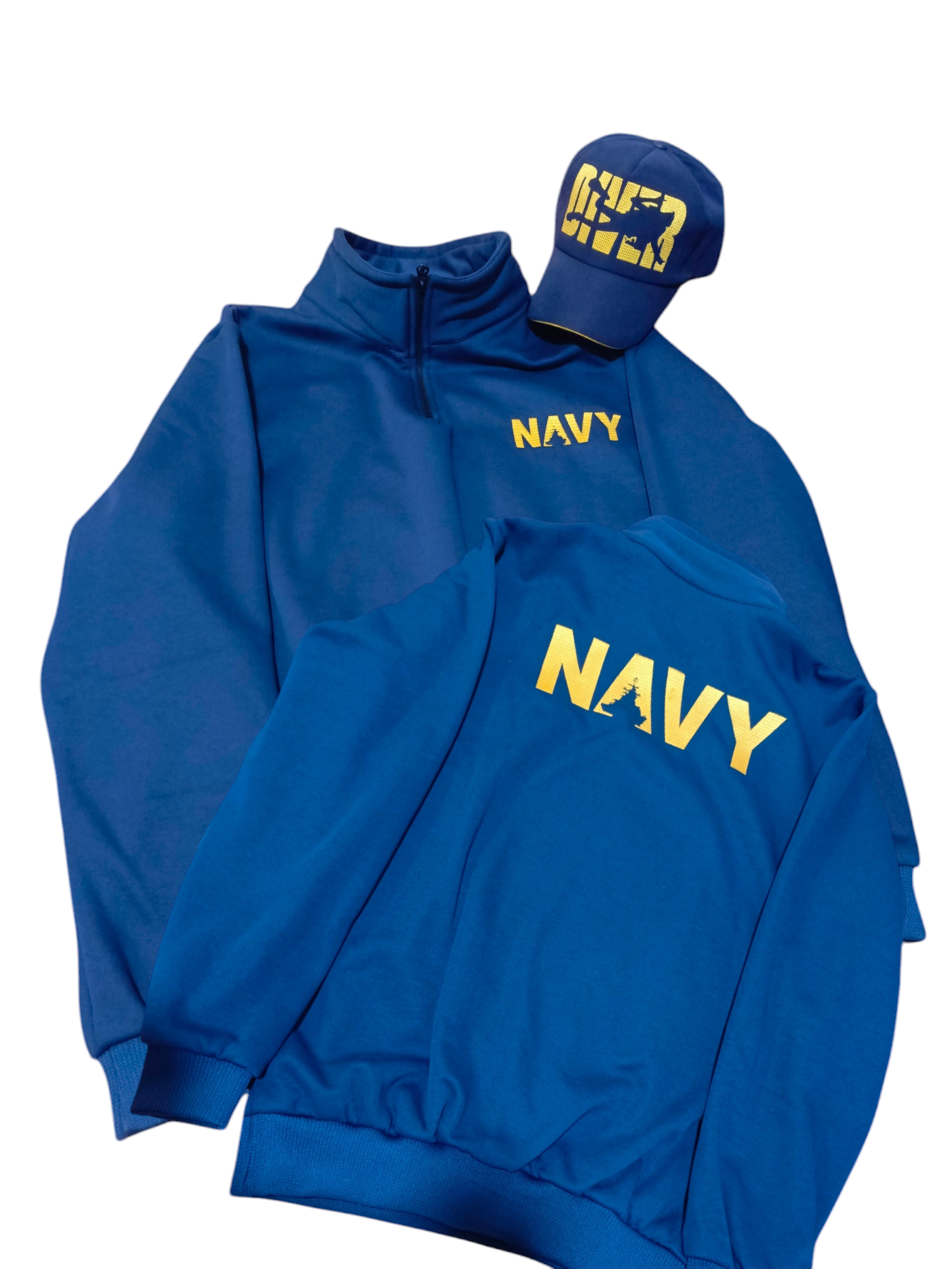 NAVİ NAKIŞLI YARIM FERMUARLI POLAR